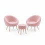 Atelier del Sofa Fotelje i tabure Lida Wellsoft Pink - slika 3