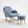 Atelier del Sofa Fotelja i tabure Dugmeli Grey - slika 2