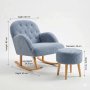 Atelier del Sofa Fotelja i tabure Dugmeli Grey - slika 3