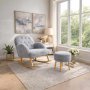 Atelier del Sofa Fotelja i tabure Dugmeli Grey - slika 1
