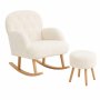 Atelier del Sofa Fotelja i tabure Dugmeli White - slika 2