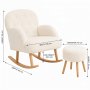 Atelier del Sofa Fotelja i tabure Dugmeli White - slika 3
