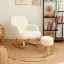 Atelier del Sofa Fotelja i tabure Dugmeli White - slika 1