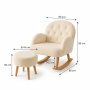 Atelier del Sofa Fotelja i tabure Dugmeli Cream - slika 4