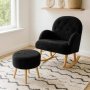 Atelier del Sofa Fotelja i tabure Dugmeli Black - slika 2
