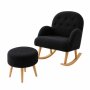 Atelier del Sofa Fotelja i tabure Dugmeli Black - slika 3