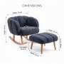 Atelier del Sofa Fotelja i tabure Lotus Anthracite - slika 3