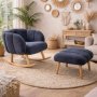Atelier del Sofa Fotelja i tabure Lotus Anthracite - slika 1