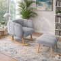 Atelier del Sofa Fotelja i tabure Lotus Grey - slika 2