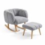 Atelier del Sofa Fotelja i tabure Lotus Grey - slika 3