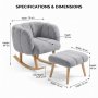 Atelier del Sofa Fotelja i tabure Lotus Grey - slika 4