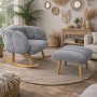 Atelier del Sofa Fotelja i tabure Lotus Grey - slika 1