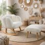 Atelier del Sofa Fotelja i tabure Lotus White - slika 1