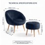 Atelier del Sofa Fotelja i tabure Lida Anthracite - slika 3