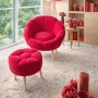 Atelier del Sofa Fotelja i tabure Lida Fuchsia - slika 1