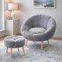 Atelier del Sofa Fotelja i tabure Lida Grey - slika 2