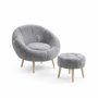Atelier del Sofa Fotelja i tabure Lida Grey - slika 3