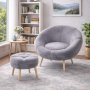 Atelier del Sofa Fotelja i tabure Lida Grey - slika 1