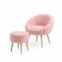 Atelier del Sofa Fotelja i tabure Lida Pink - slika 2