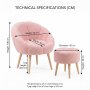 Atelier del Sofa Fotelja i tabure Lida Pink - slika 3