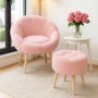 Atelier del Sofa Fotelja i tabure Lida Pink - slika 1