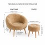 Atelier del Sofa Fotelja i tabure Lida Brown - slika 3