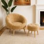 Atelier del Sofa Fotelja i tabure Lida Brown - slika 1