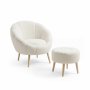 Atelier del Sofa Fotelja i tabure Lida White - slika 2