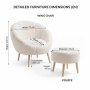 Atelier del Sofa Fotelja i tabure Lida White - slika 3