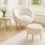 Atelier del Sofa Fotelja i tabure Lida White - slika 1