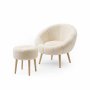 Atelier del Sofa Fotelja i tabure Lida Cream - slika 2