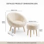 Atelier del Sofa Fotelja i tabure Lida Cream - slika 3
