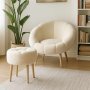Atelier del Sofa Fotelja i tabure Lida Cream - slika 1