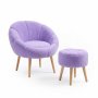 Atelier del Sofa Fotelja i tabure Lida Lilac - slika 2