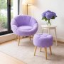 Atelier del Sofa Fotelja i tabure Lida Lilac - slika 1