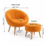 Atelier del Sofa Fotelja i tabure Lida Orange - slika 3