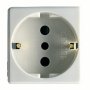 GEWISS GW20205 Italijanski / nemački standard utičnica 250V AC - 2P+E 16A - P30 - 2 Modula - Sistem beo - slika 3