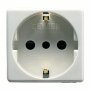 GEWISS GW20205 Italijanski / nemački standard utičnica 250V AC - 2P+E 16A - P30 - 2 Modula - Sistem beo - slika 1