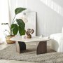 HANAH HOME Sto za dnevnu sobu Rock Travertine Walnut - slika 3