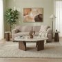 HANAH HOME Sto za dnevnu sobu Rock Travertine Walnut - slika 5
