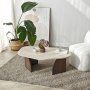 HANAH HOME Sto za dnevnu sobu Rock Travertine Walnut - slika 1