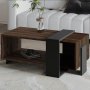 HANAH HOME Sto za dnevnu sobu Meleni Walnut Anthracite - slika 3