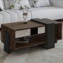 HANAH HOME Sto za dnevnu sobu Meleni Walnut Anthracite - slika 1