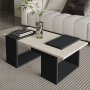 HANAH HOME Sto za dnevnu sobu Matris Travertine Anthracite - slika 1