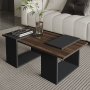 HANAH HOME Sto za dnevnu sobu Matris Walnut Anthracite - slika 1
