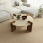 HANAH HOME Sto za dnevnu sobu Avoure Travertine Walnut - slika 1