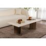 HANAH HOME Sto za dnevnu sobu Sabin Travertine Venezia Walnut - slika 1