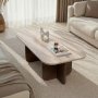 HANAH HOME Sto za dnevnu sobu Akira Travertine Venezia Walnut - slika 2
