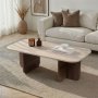 HANAH HOME Sto za dnevnu sobu Akira Travertine Venezia Walnut - slika 1