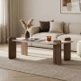 HANAH HOME Sto za dnevnu sobu Renard Travertine Venezia Walnut - slika 2